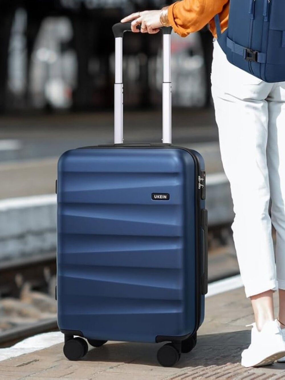 NWT! Semi-Rigid Rolling Carry-on Suitcase w/Telescopic Handle & TSA Combo Lock